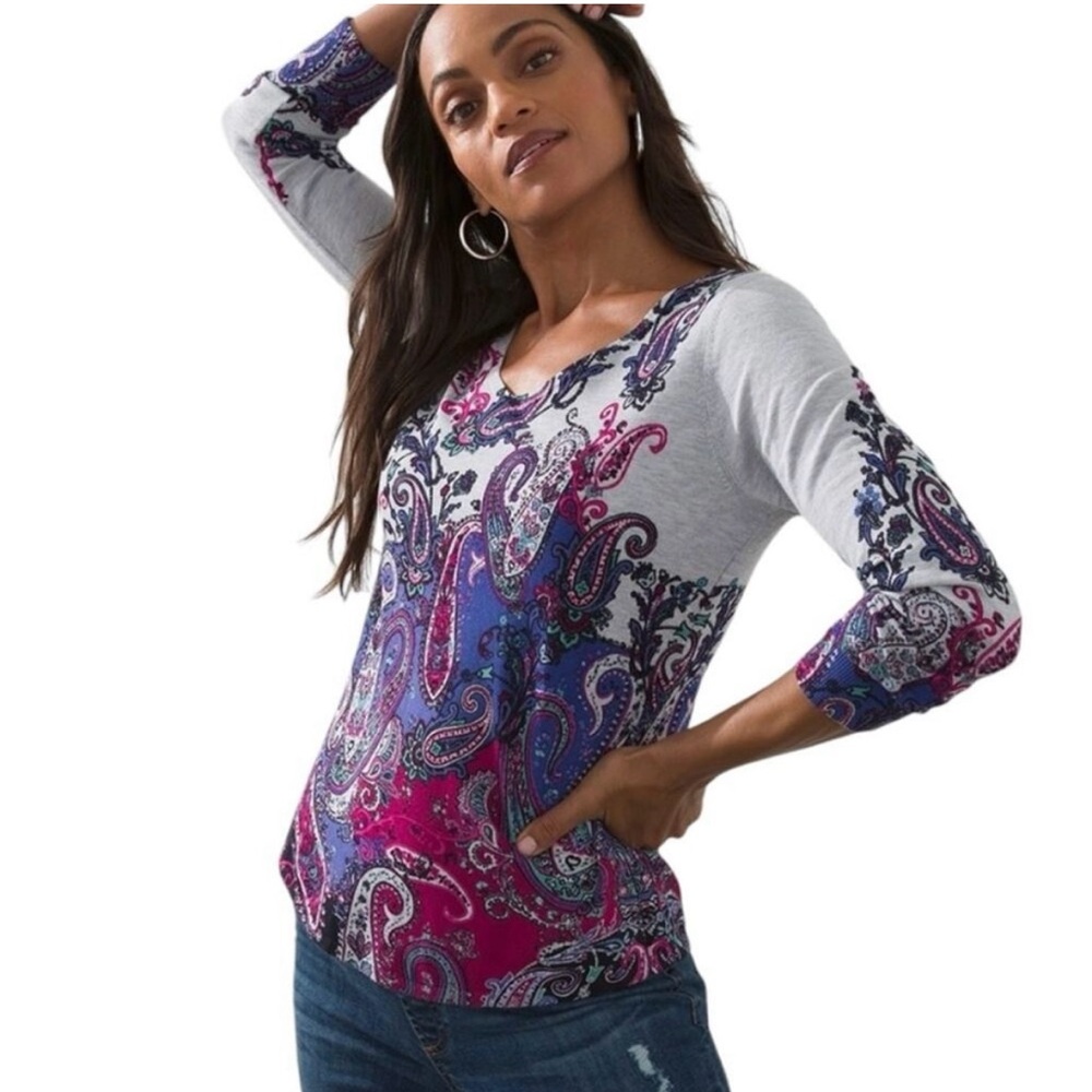Chico’s size 2 - large paisley sweater